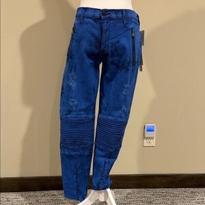 Hudson Blue Distressed Biker Moto Skinny Jeans